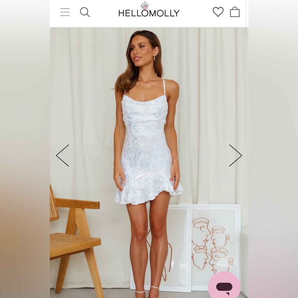 Hello Molly Iridescent White Dress (NWT)